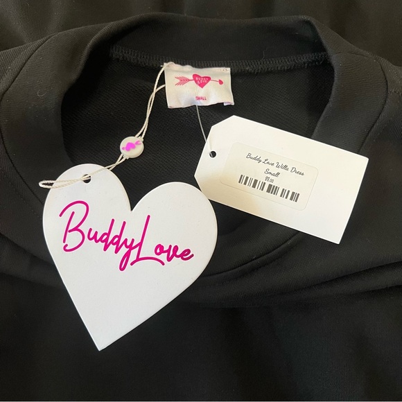 Buddy Love Willa Sweatshirt Dress Bell Sleeves Black Women’s Size Small NWT - Picture 11 of 12